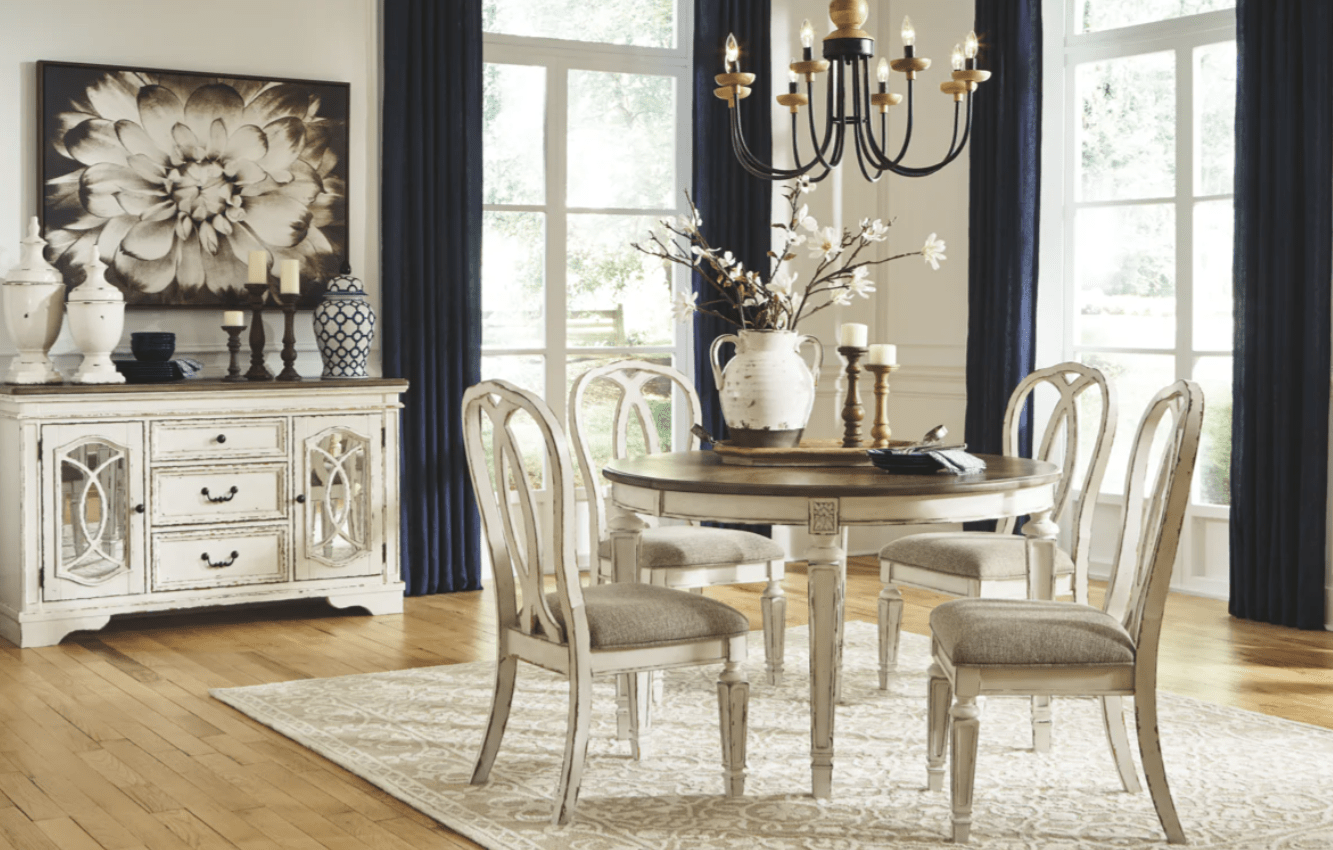 AshleyAshley D743 Oval Dining Room Extension Table - Chipped White