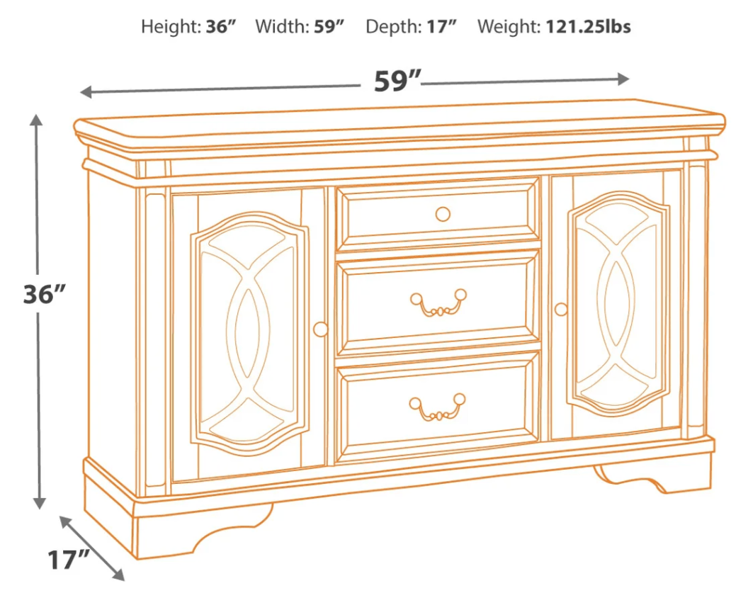 AshleyAshley D743 Realyn - Dining Room Server - Chipped White