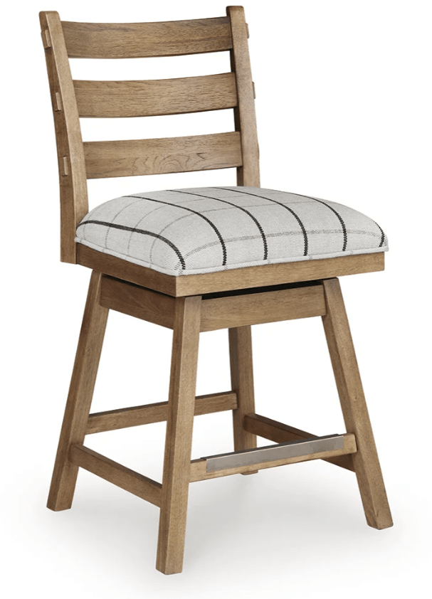 AshleyAshley D858 - 224 Ridgester - Upholstered Swivel Barstool (Set of 2) - Light Brown