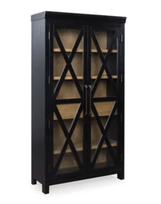 AshleyAshley D858 - 76 Display Cabinet - Light Brown / Black
