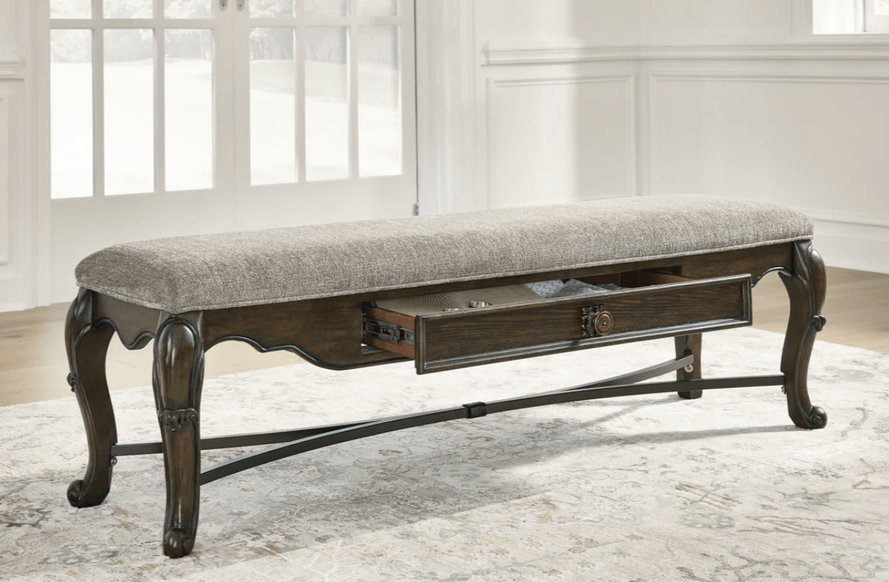 AshleyAshley D947 - 00 Maylee - Upholstered Storage Bench - Dark Brown