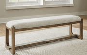AshleyAshley D974 - 00 Cabalynn - Large Uph Dining Room Bench - Oatmeal / Light Brown