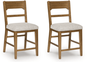 AshleyAshley D974 - 224 Cabalynn - Upholstered Barstool (Set of 2) - Oatmeal / Light Brown