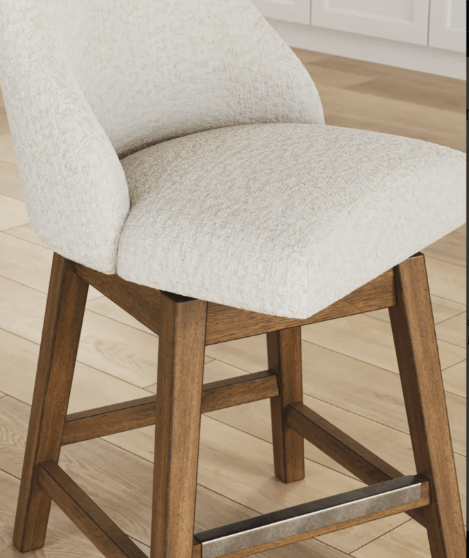 AshleyAshley D974 - 324 Cabalynn - Upholstered Swivel Barstool (Set of 2) - Oatmeal / Light Brown