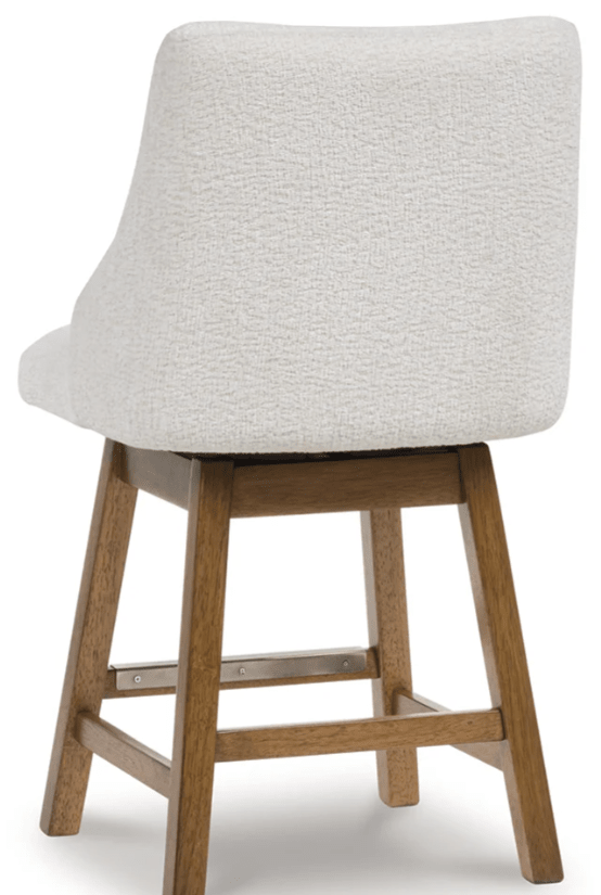 AshleyAshley D974 - 324 Cabalynn - Upholstered Swivel Barstool (Set of 2) - Oatmeal / Light Brown