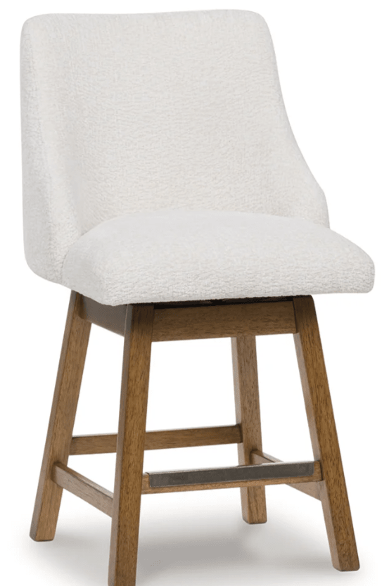 AshleyAshley D974 - 324 Cabalynn - Upholstered Swivel Barstool (Set of 2) - Oatmeal / Light Brown