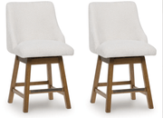 AshleyAshley D974 - 324 Cabalynn - Upholstered Swivel Barstool (Set of 2) - Oatmeal / Light Brown