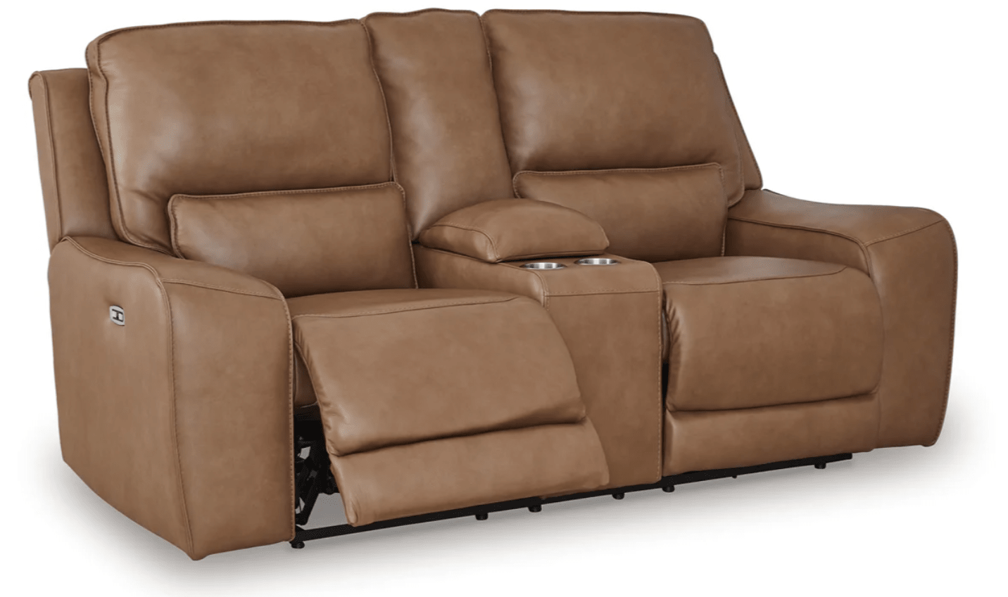 AshleyAshley DeepWakes - PCU62606 - 2 Seat Power Reclining Sofa Adjustable Headrest, Loveseat, Recliner Chair - Caramel