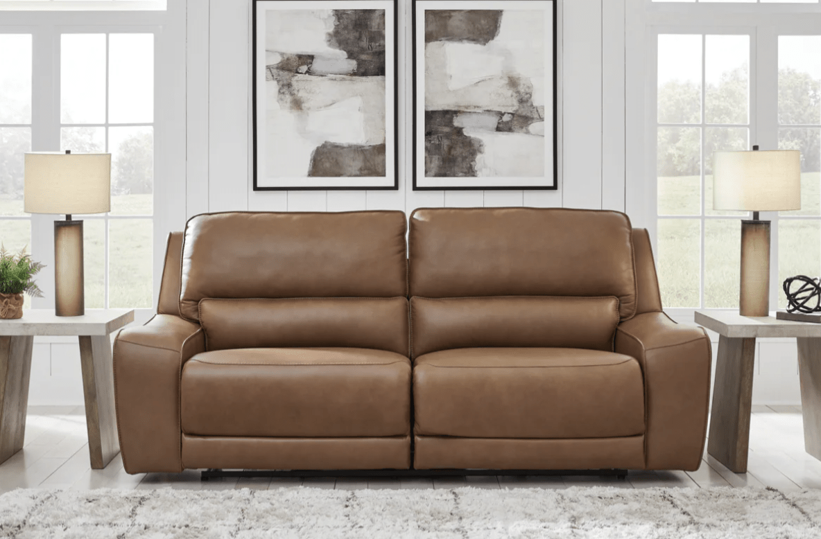 AshleyAshley DeepWakes - PCU62606 - 2 Seat Power Reclining Sofa Adjustable Headrest, Loveseat, Recliner Chair - Caramel