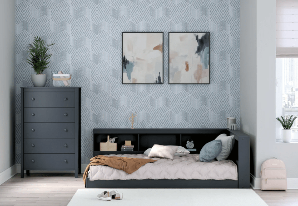AshleyAshley EB1528 Bookcase Storage Bed - Navy Blue
