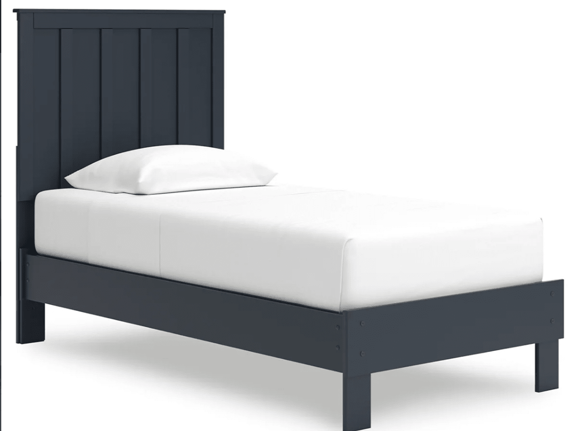 AshleyAshley EB1528 Platform Bed With Panel Headboard - Navy Blue