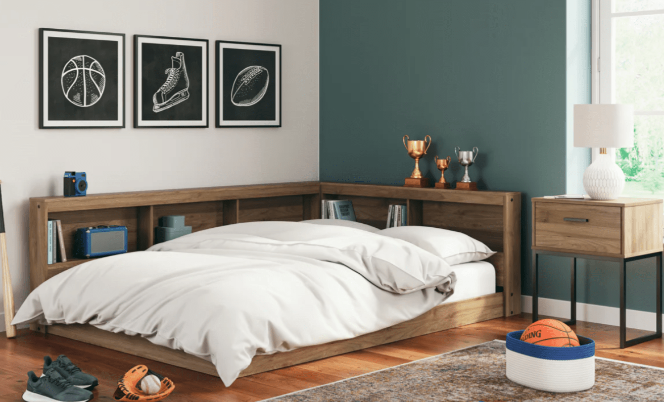 AshleyAshley EB1866 Deanlow - Bookcase Storage Bed - Honey