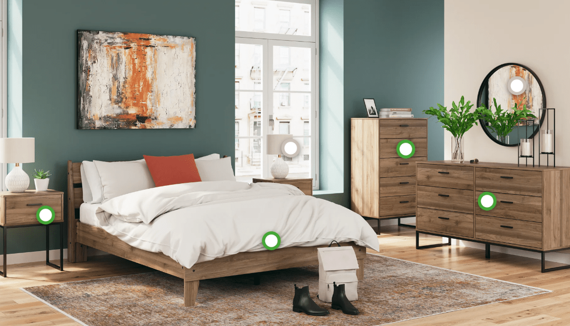 AshleyAshley EB1866 Deanlow - Platform Panel Bed - Honey