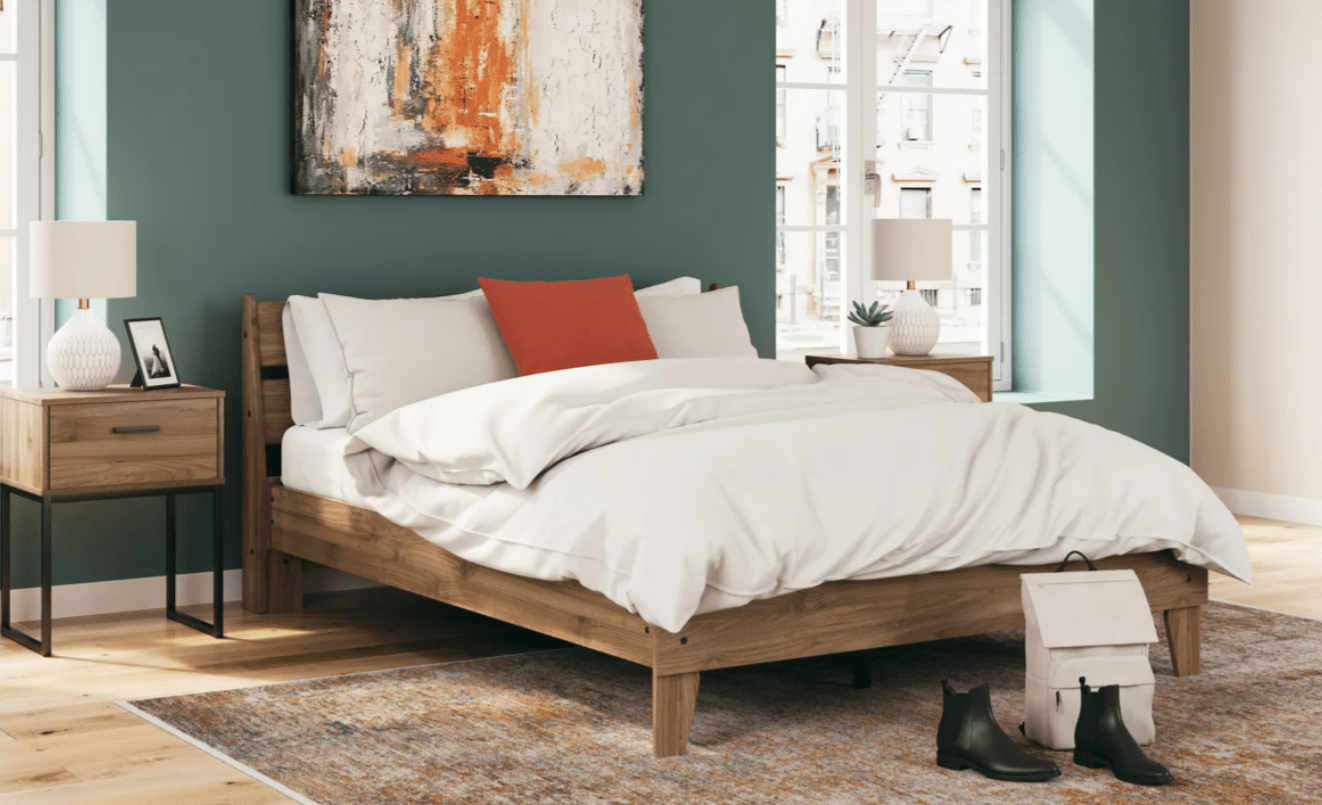 AshleyAshley EB1866 Deanlow - Platform Panel Bed - Honey