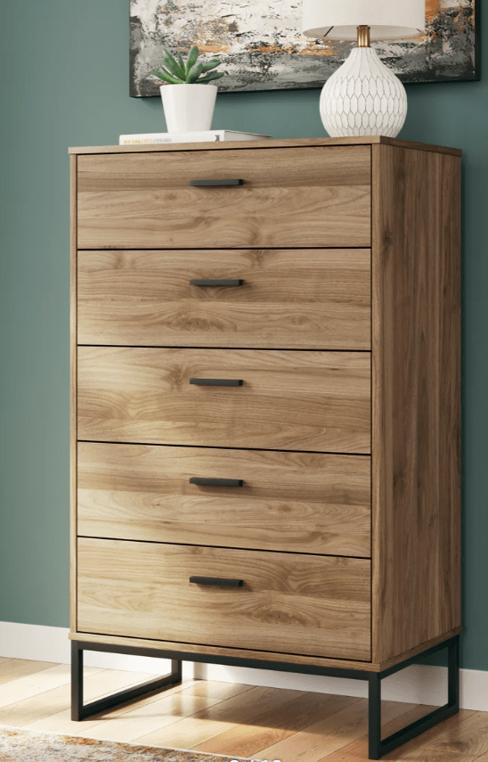 AshleyAshley EB1866 Deanlow - Platform Panel Bed - Honey