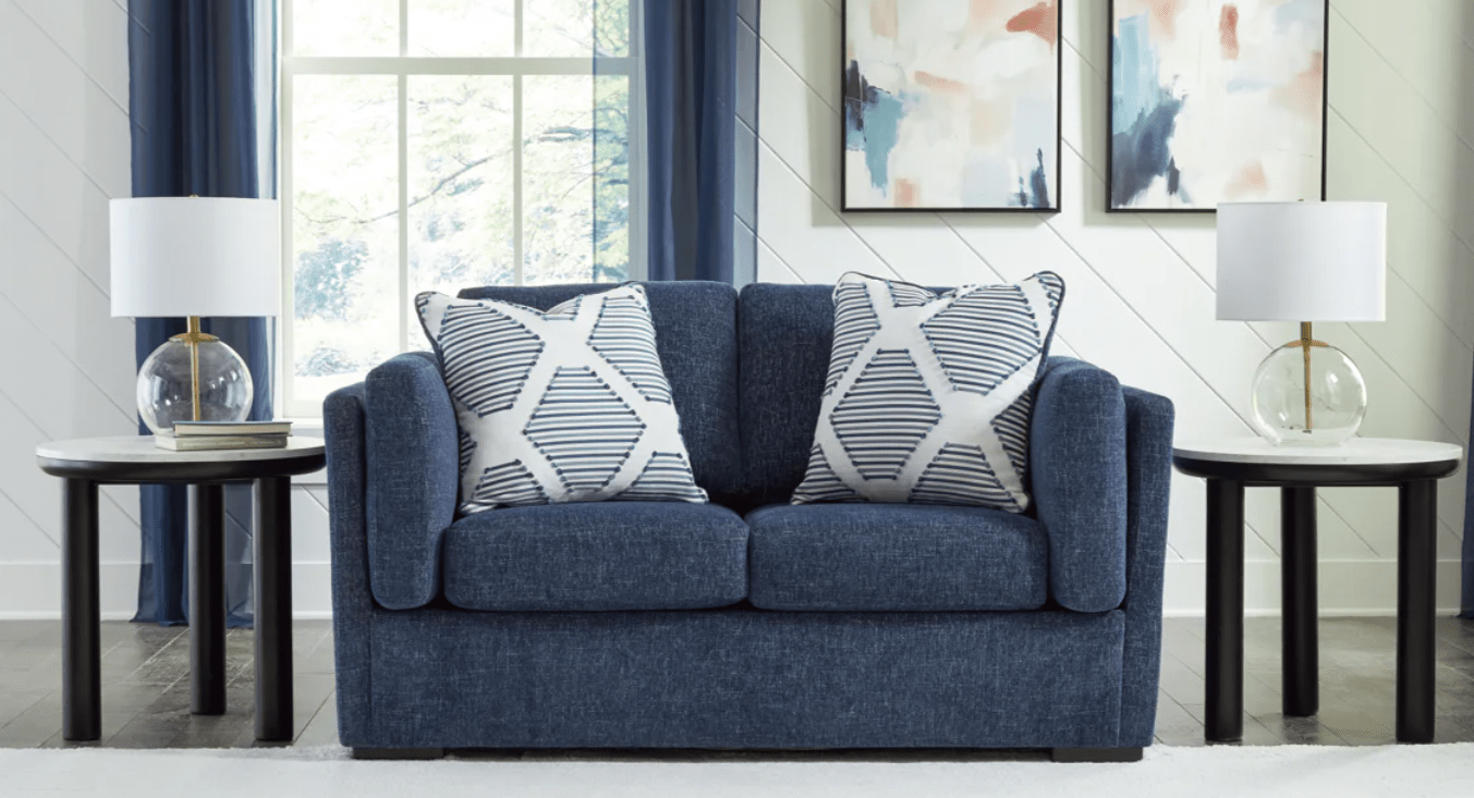 AshleyAshley Evansley - Sofa, Loveseat, Chair And A Half, Ottoman - Navy - 54502