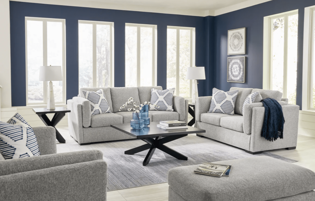 AshleyAshley Evansley - Sofa, Loveseat, Chair And A Half, Ottoman - Pewter - 54503