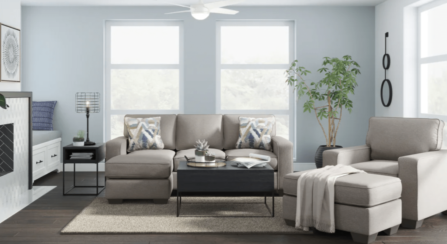 AshleyAshley Greaves - Sofa Chaise, Chair, Ottoman - Stone - 55104