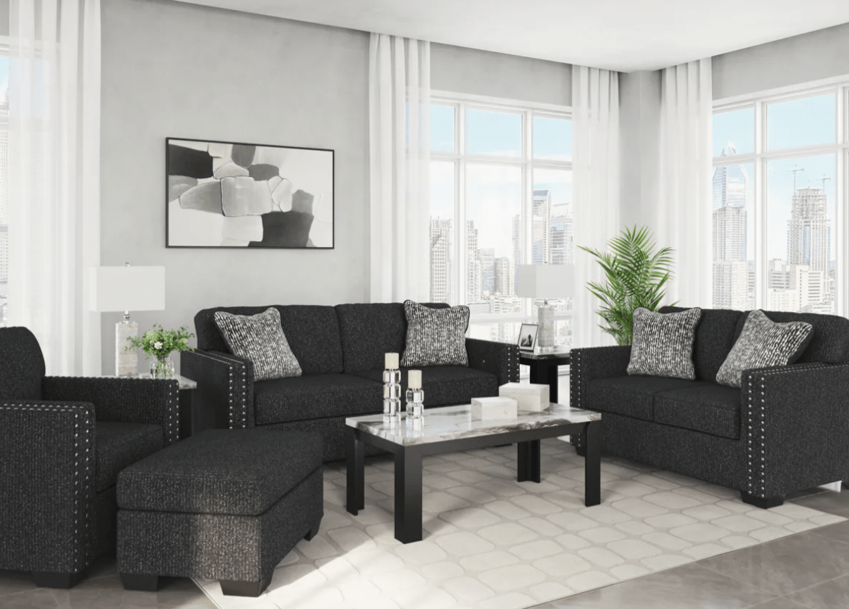 AshleyAshley Jasmine Peaks - 28904 - Sofa, Loveseat, Chair, Ottoman - Coal