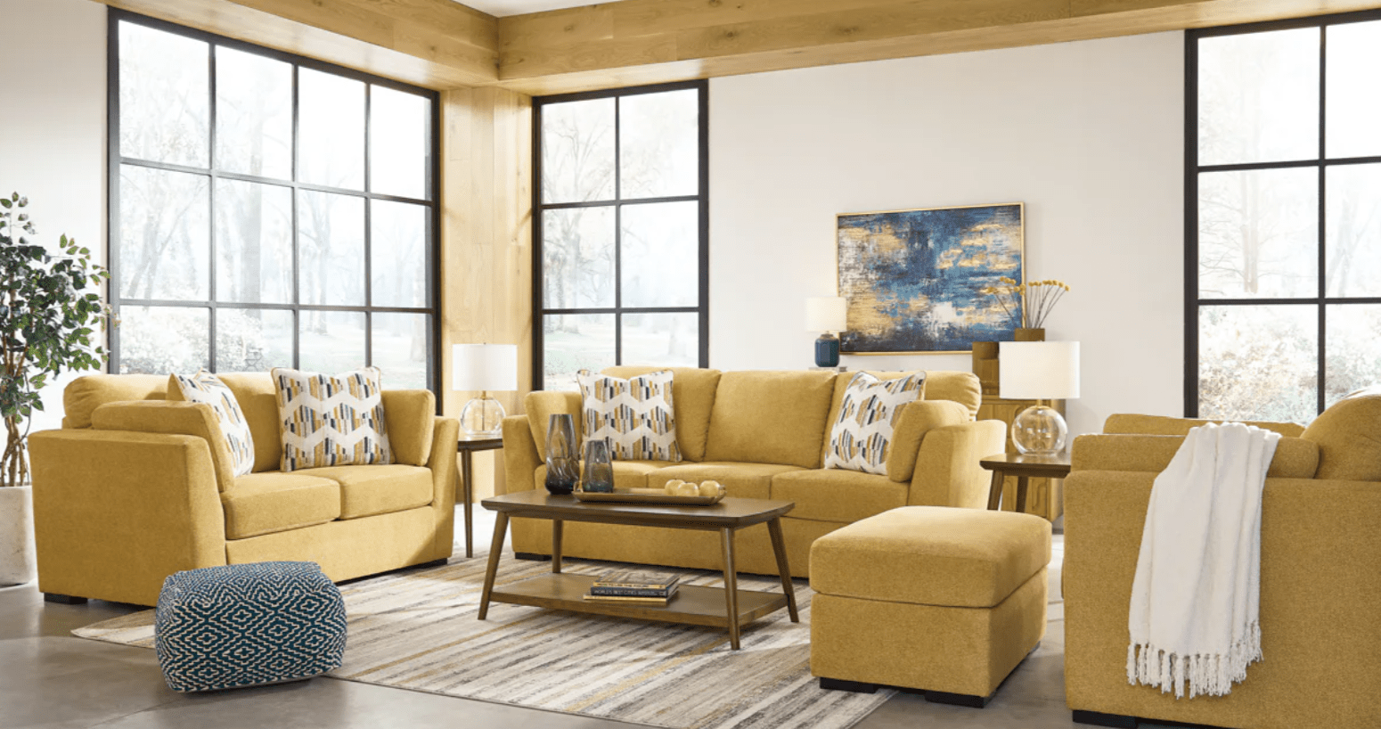 AshleyAshley Keerwick - Sofa, Loveseat, Chair And A Half, Ottoman - Sunflower - 67506