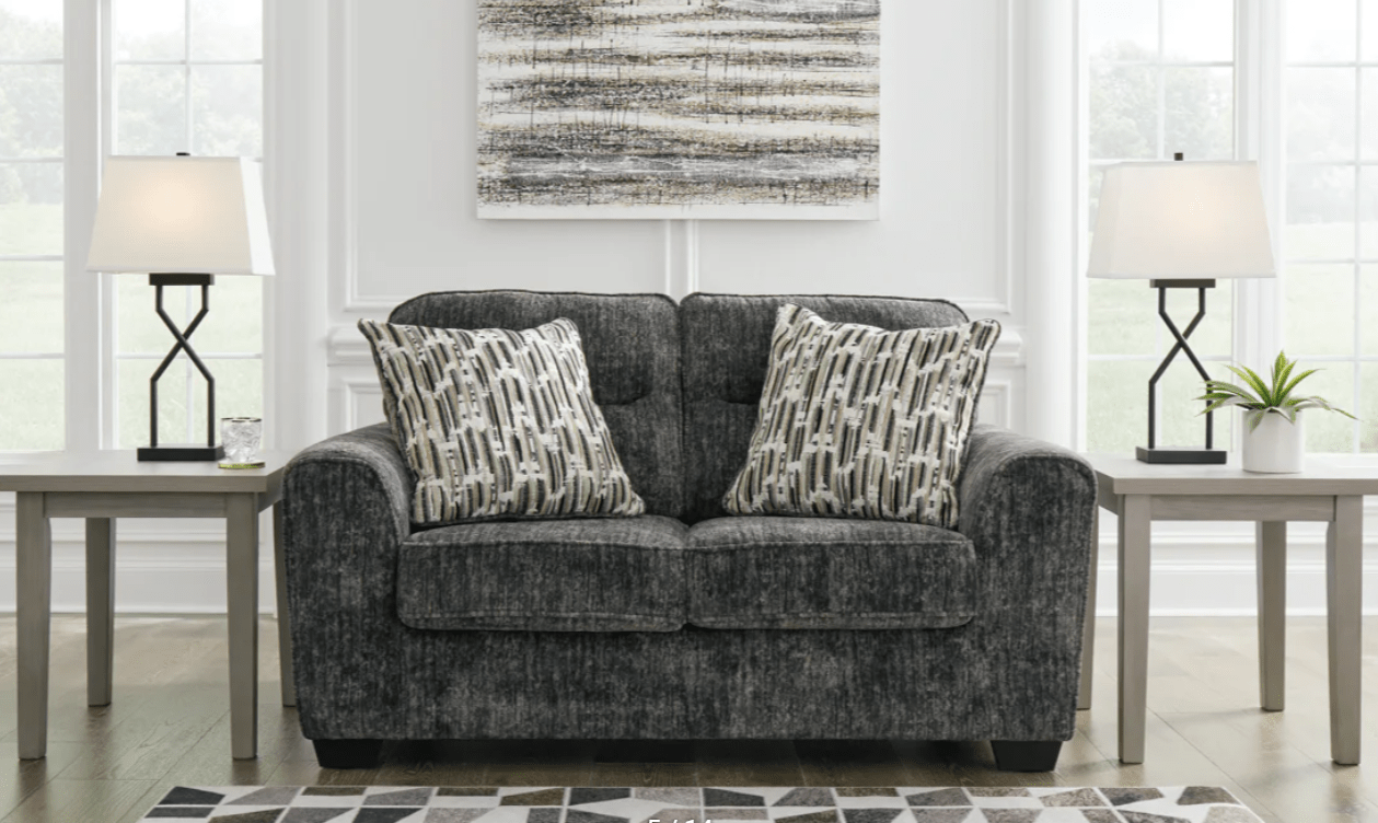 AshleyAshley Lonoke - 50504 - Sofa, Loveseat, Chair And A Half, Ottoman - Gunmetal