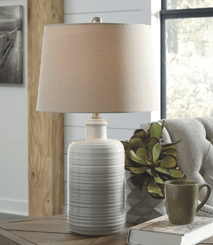 AshleyAshley Marnina - Ceramic Table Lamp (Set of 2) - Taupe