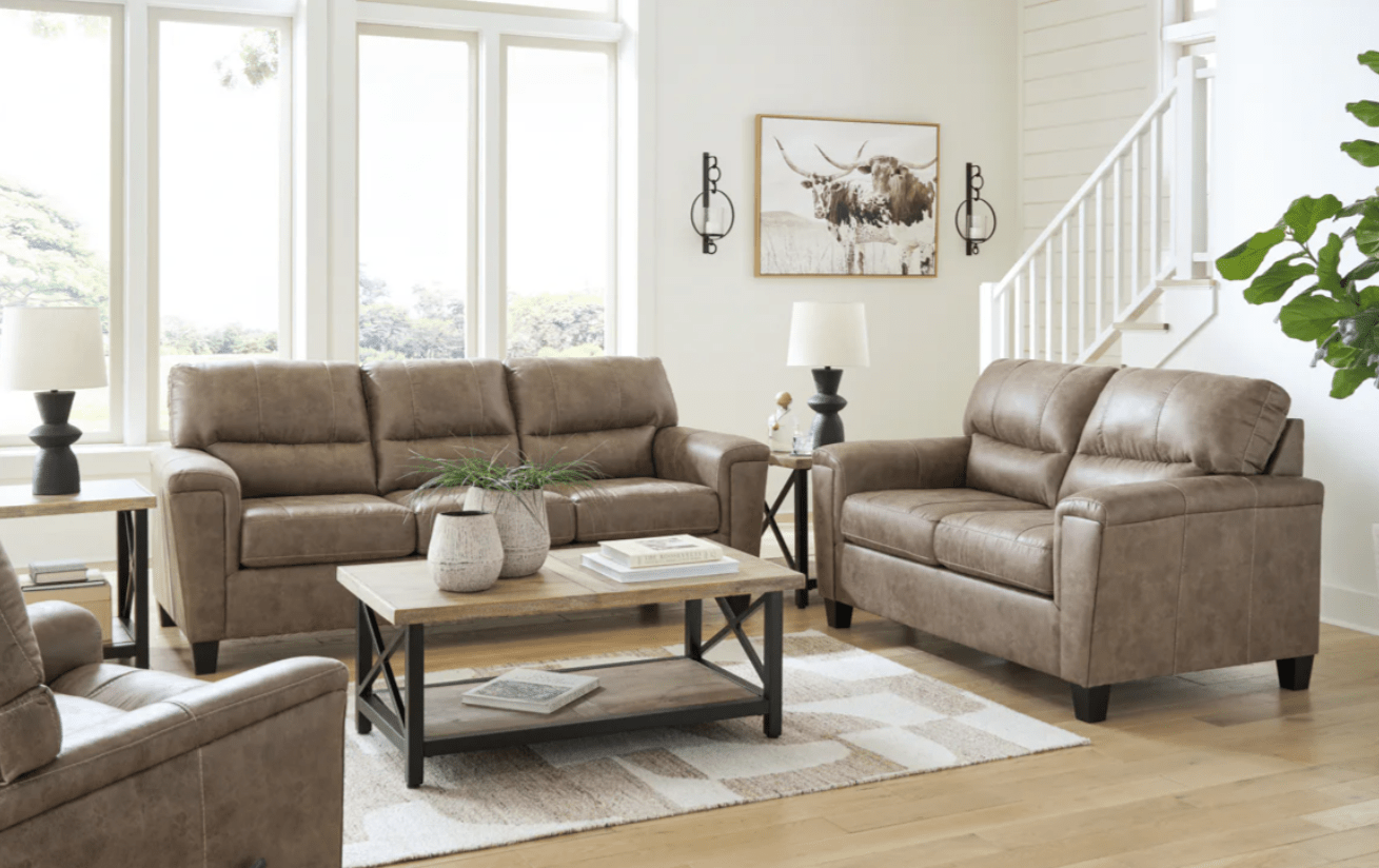 AshleyAshley Navi - 94004 - Sofa, Loveseat, Rocker Recliner - Fossil