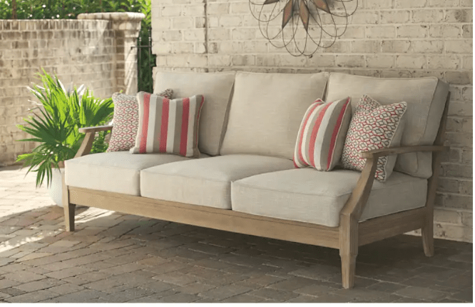 AshleyAshley P801 Outdoor Clare View Sofa with Cushion Beige