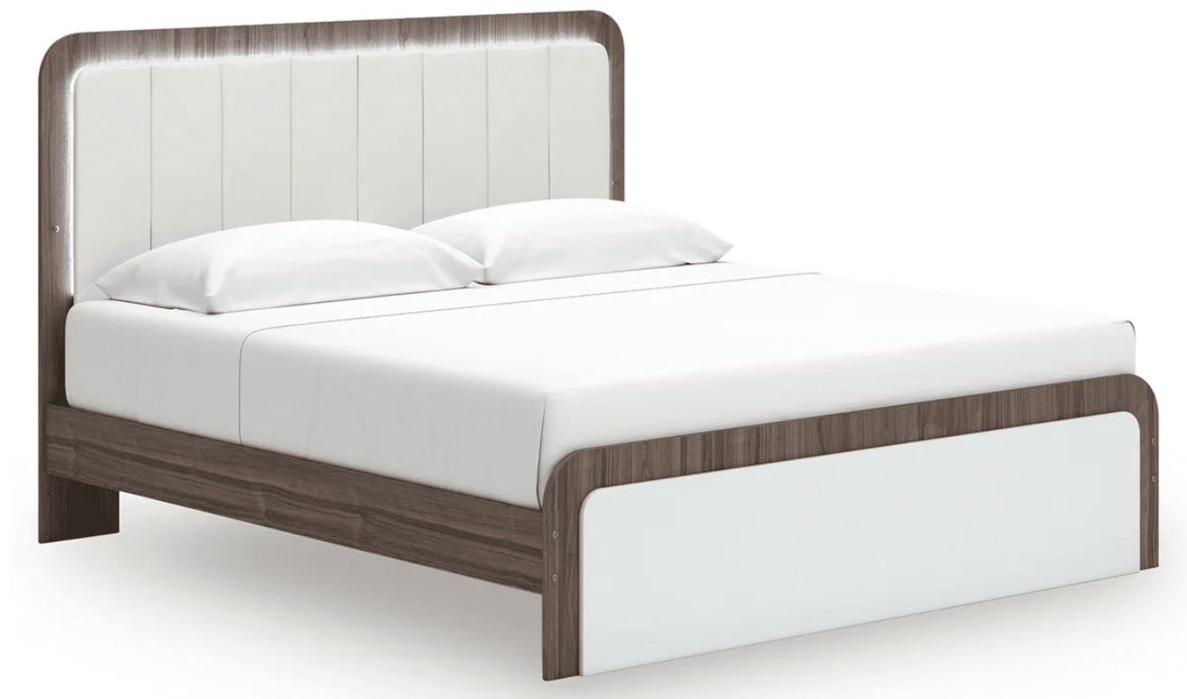 AshleyAshley PCB1108 Kendanport - Upholstered Bed - White / Brown