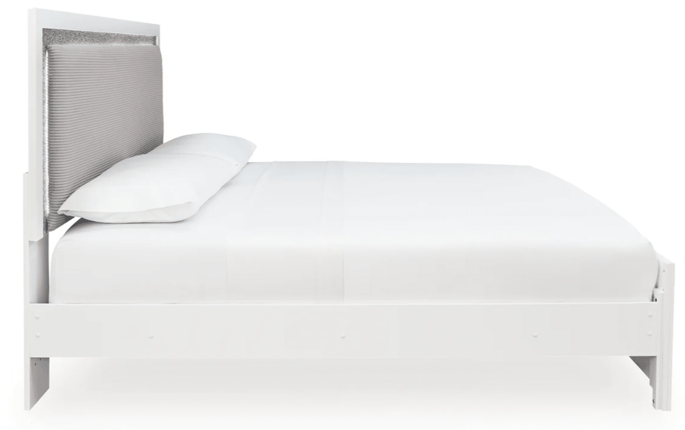 AshleyAshley PCB1119 Maeling - King Upholstered Panel Bed - White