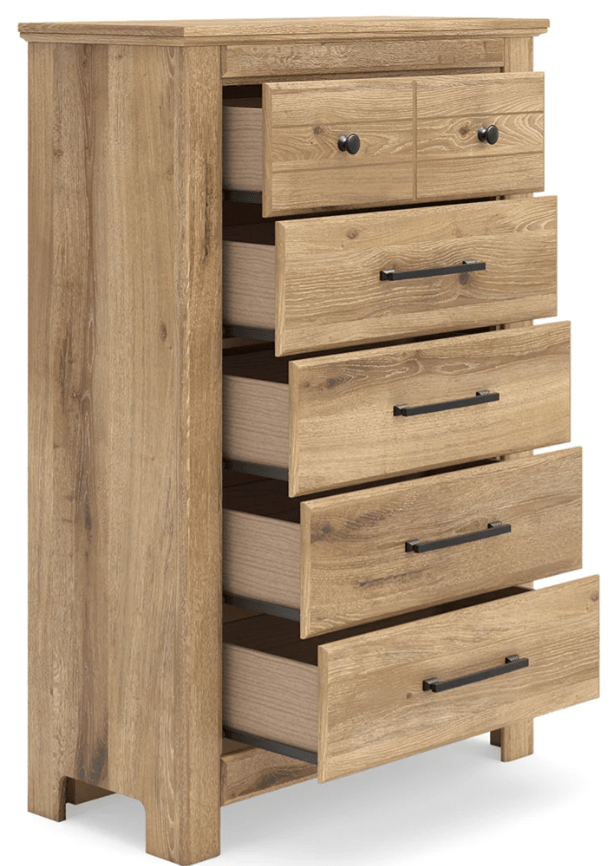 AshleyAshley PCB1170 Makidern - Panel Storage Bed With Under Bed Storage Unit And Storage Footboard - Tan
