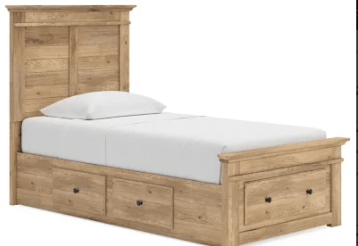 AshleyAshley PCB1170 Makidern - Panel Storage Bed With Under Bed Storage Unit And Storage Footboard - Tan