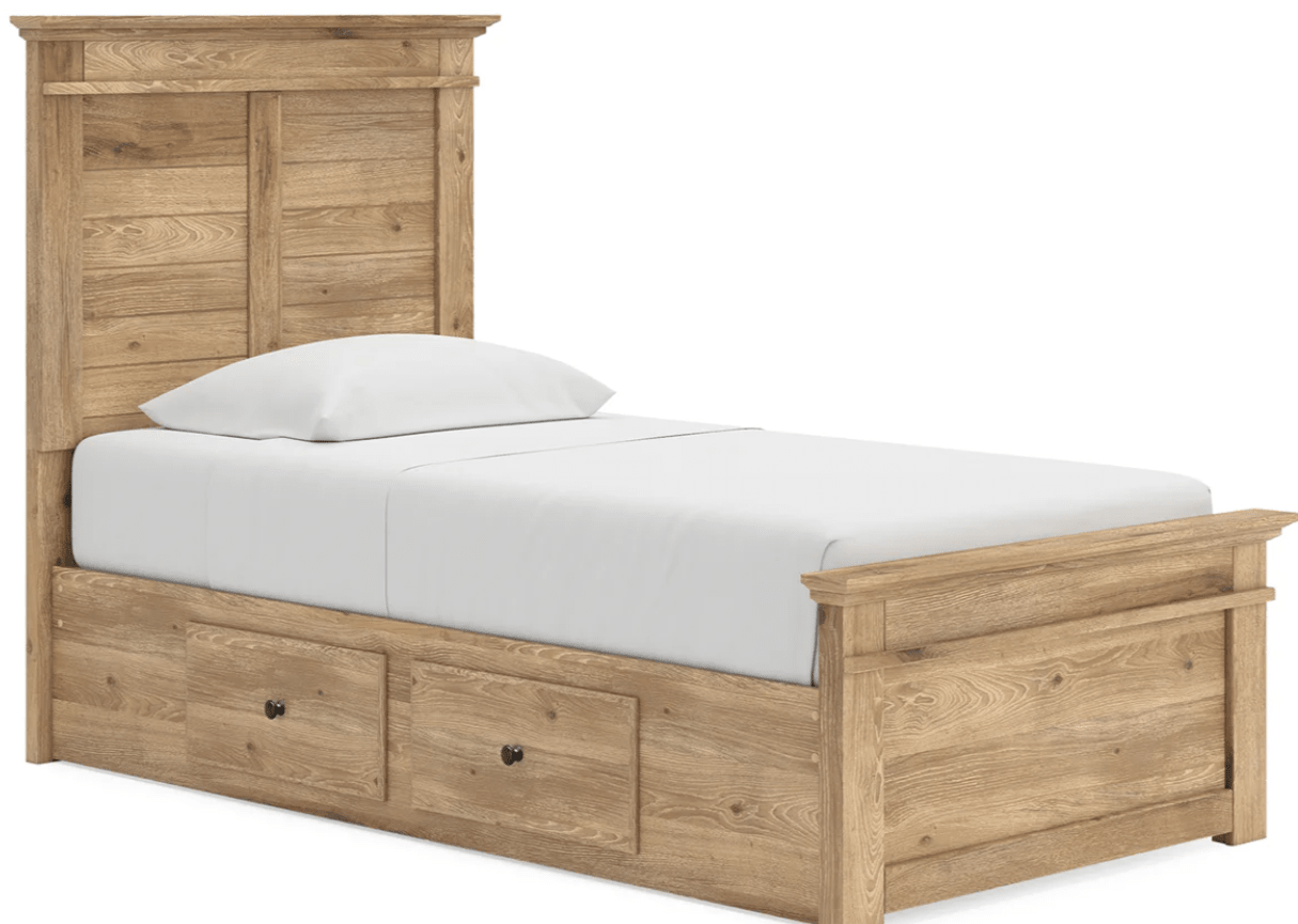 AshleyAshley PCB1170 Makidern - Panel Storage Bed With Under Bed Storage Unit - Tan