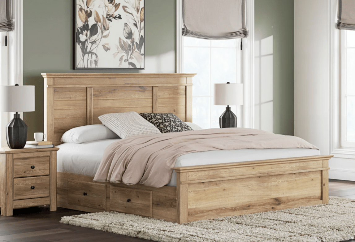 AshleyAshley PCB1170 Makidern - Panel Storage Bed With Under Bed Storage Unit - Tan