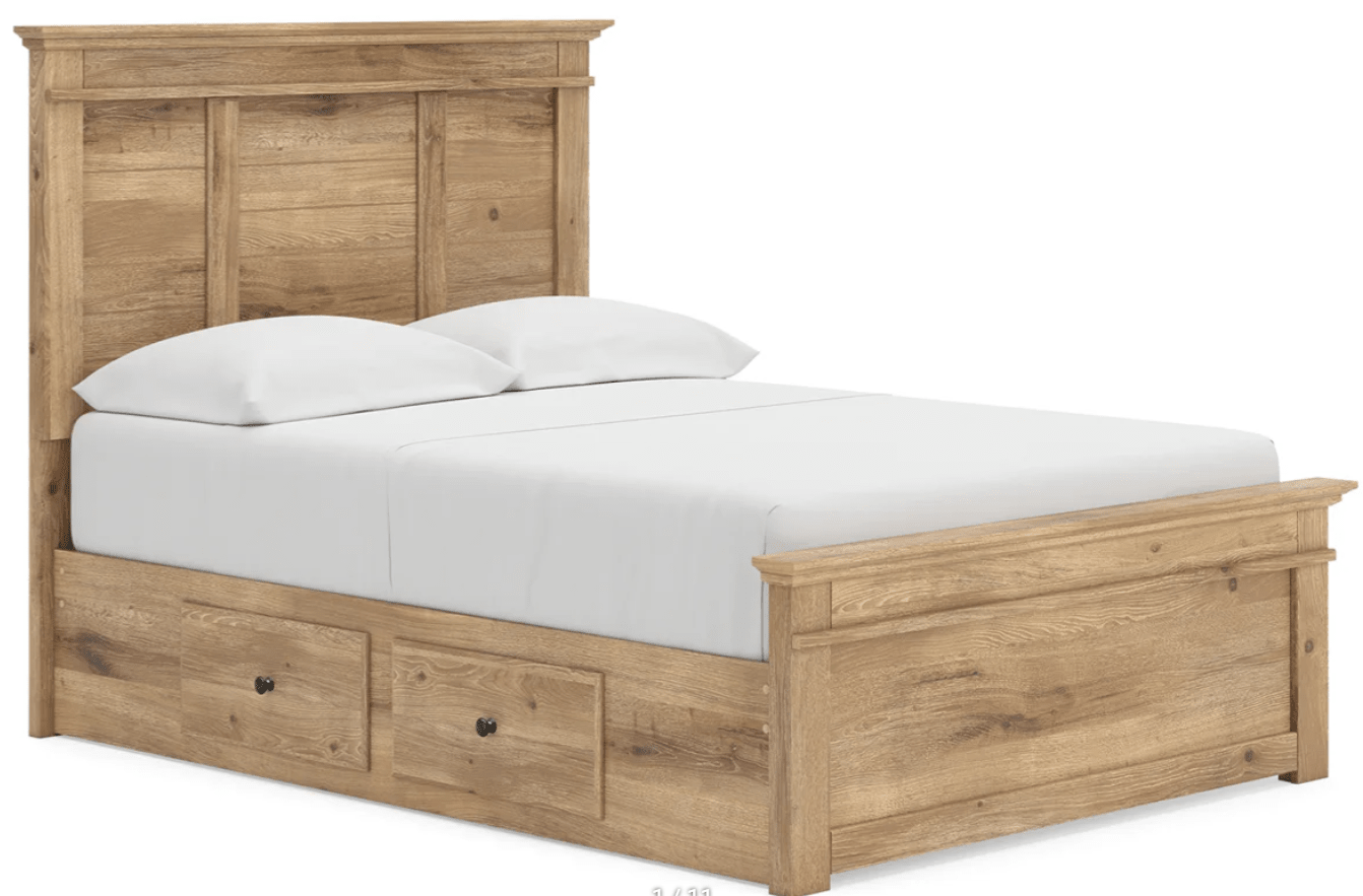 AshleyAshley PCB1170 Makidern - Panel Storage Bed With Under Bed Storage Unit - Tan