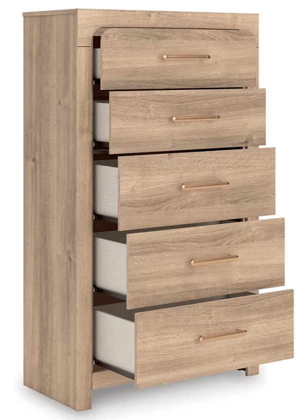 AshleyAshley PCB1360 Kinlanni - Upholstered Panel Bedroom - Tan
