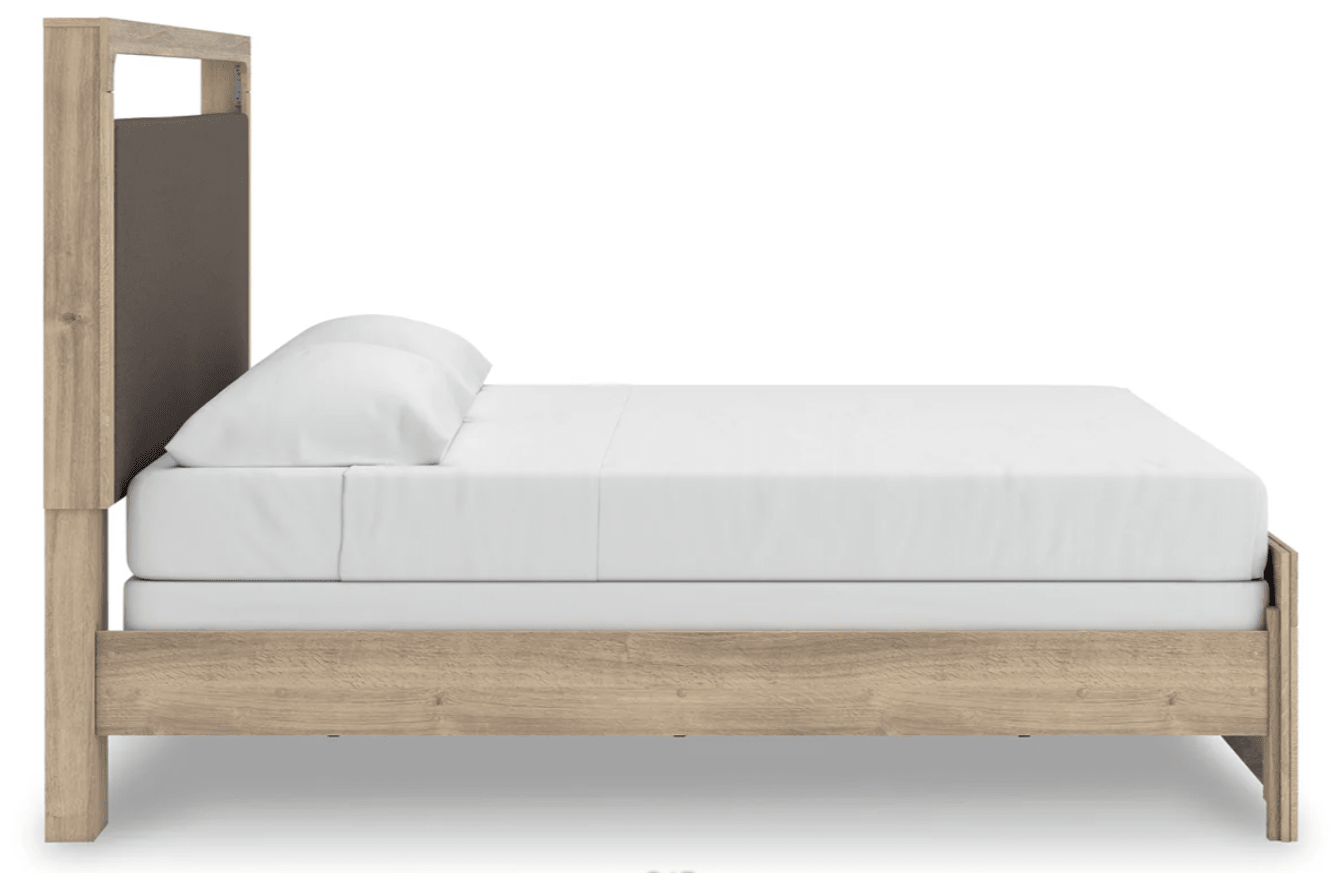 AshleyAshley PCB1360 Kinlanni - Upholstered Panel Bedroom - Tan