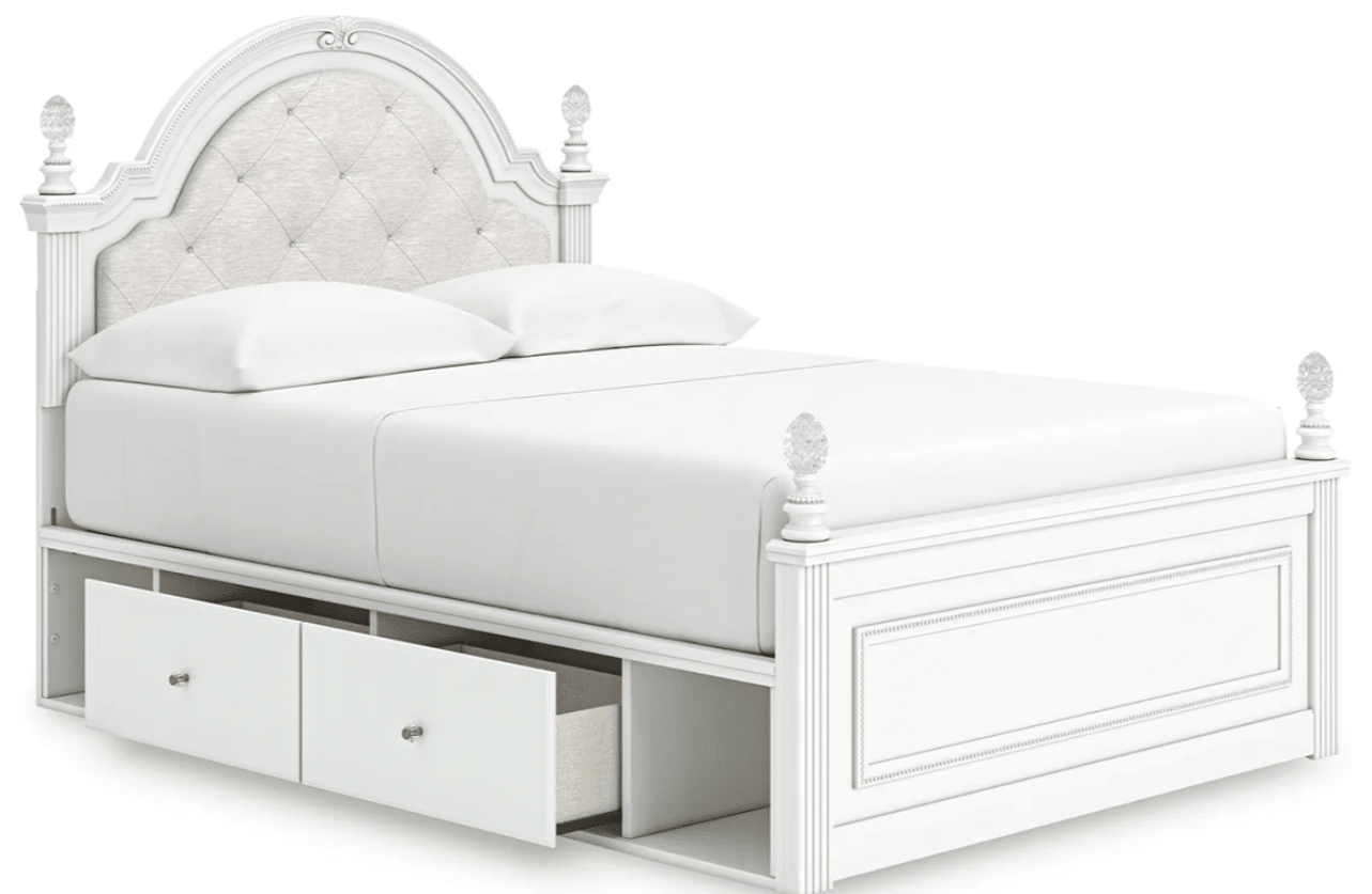 AshleyAshley PCB1819 Kozlani - Upholstered Panel Storage Bed - White