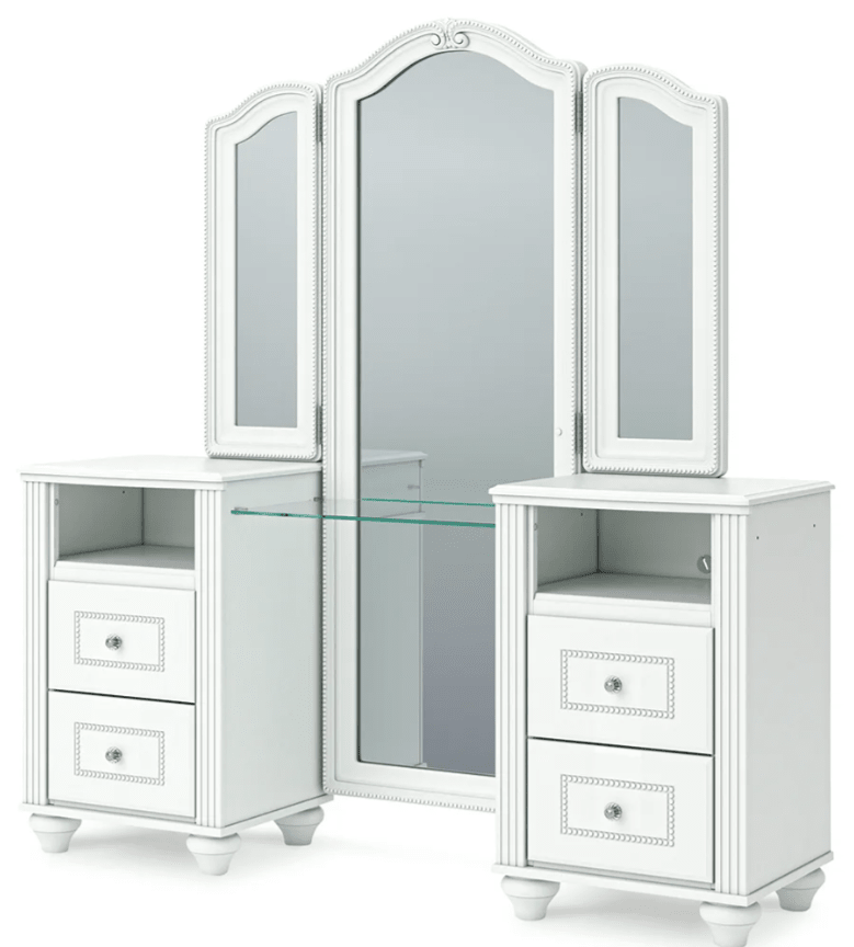 AshleyAshley PCB1819 Kozlani - Upholstered Panel Storage Bed - White