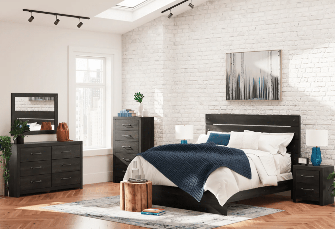 AshleyAshley PCB2108 Hollivern - Panel Bed - Dark Gray