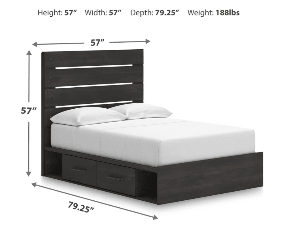 AshleyAshley PCB2108 Hollivern - Panel Storage Bed - Dark Gray