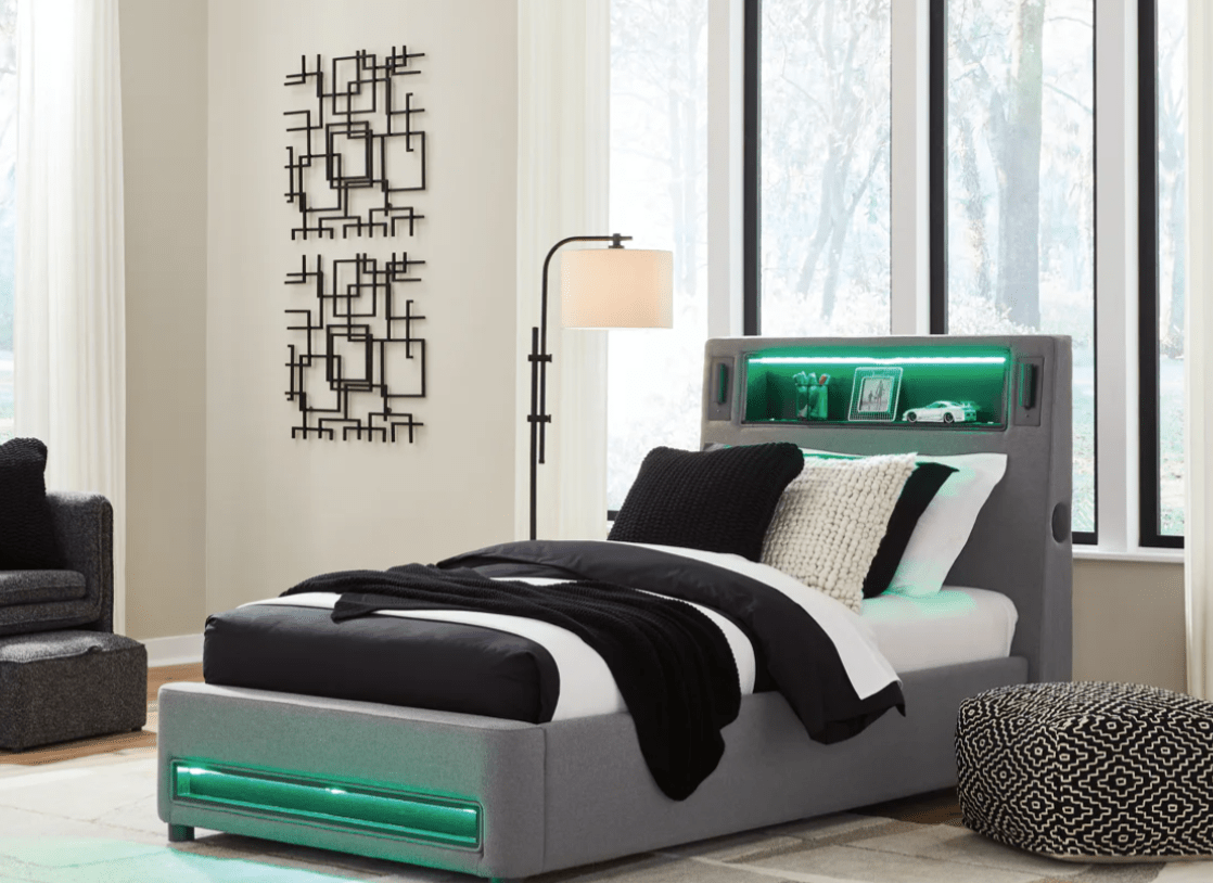 AshleyAshley PCB2721 Verishaw - Twin Upholstered Bed - Gray