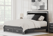 AshleyAshley PCB3380 Zuraleus - Upholstered Panel Platform Storage Bed - Black