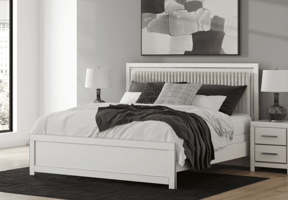 AshleyAshley PCB3381 Zuraleus - Upholstered Panel Bed - White