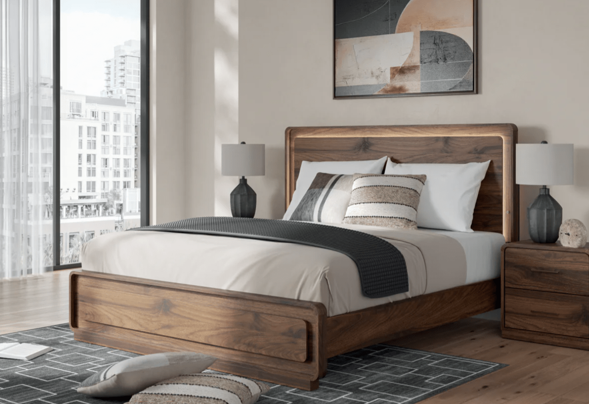 AshleyAshley PCB386 Panel Bed - Walnut Brown