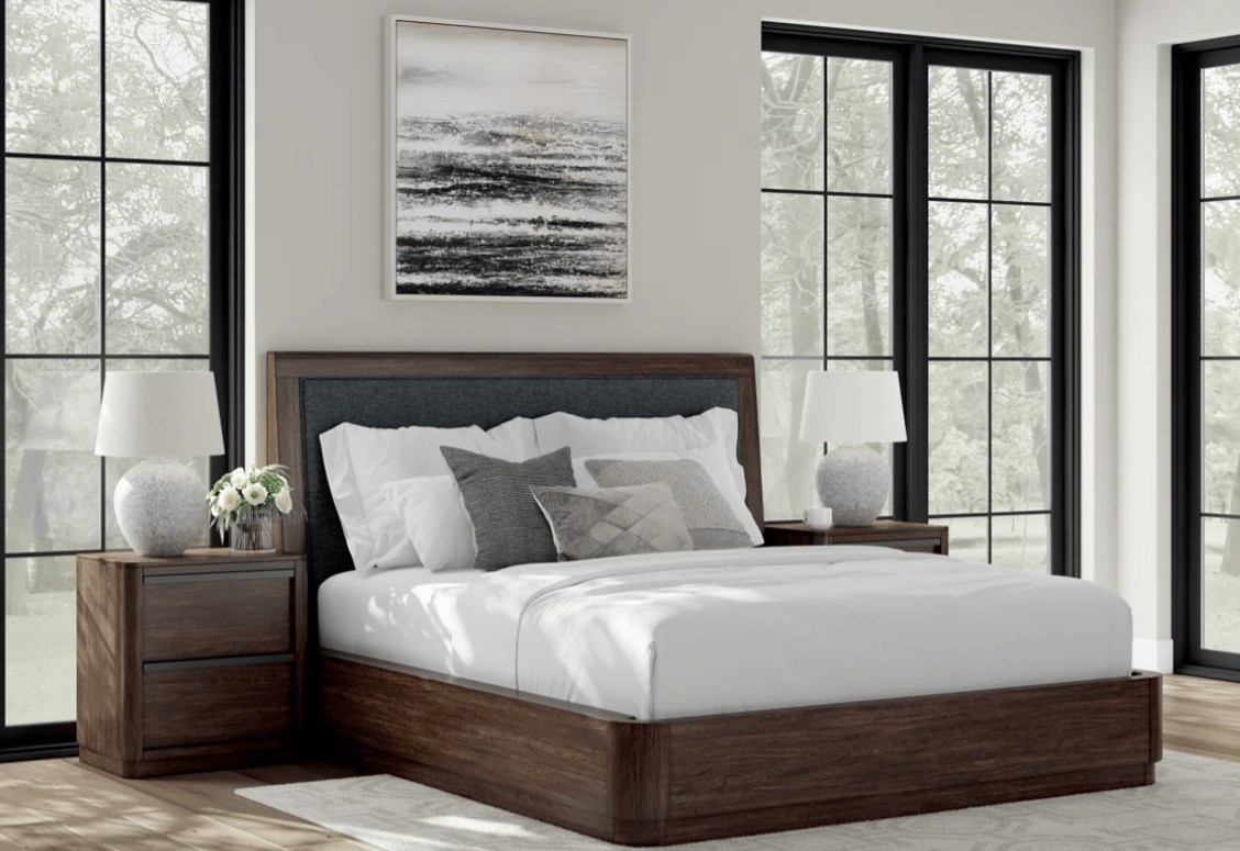 AshleyAshley PCB857 Dilenno - Upholstered Panel Bedroom - Dark Brown