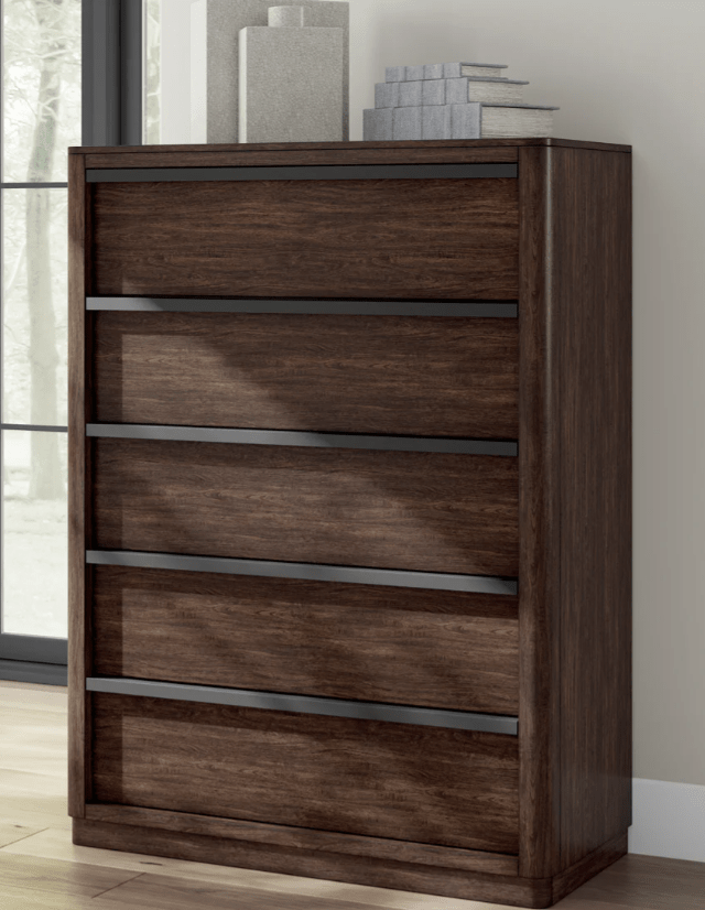 AshleyAshley PCB857 Dilenno - Upholstered Panel Bedroom - Dark Brown