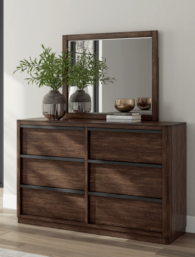 AshleyAshley PCB857 Dilenno - Upholstered Panel Bedroom - Dark Brown