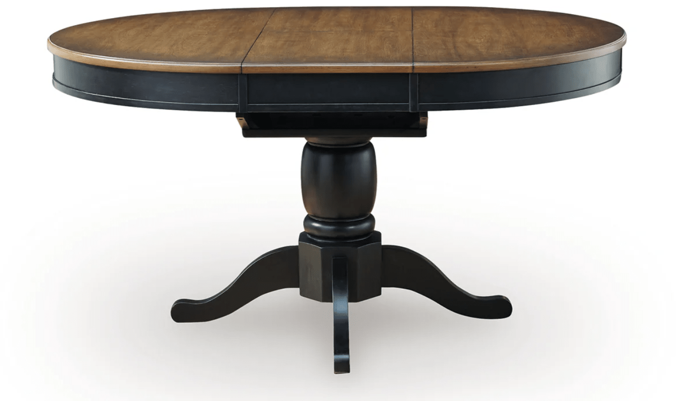 AshleyAshley PCD619 Clorazi - Oval Dining Room Butterfly Extension Table - Black / Brown