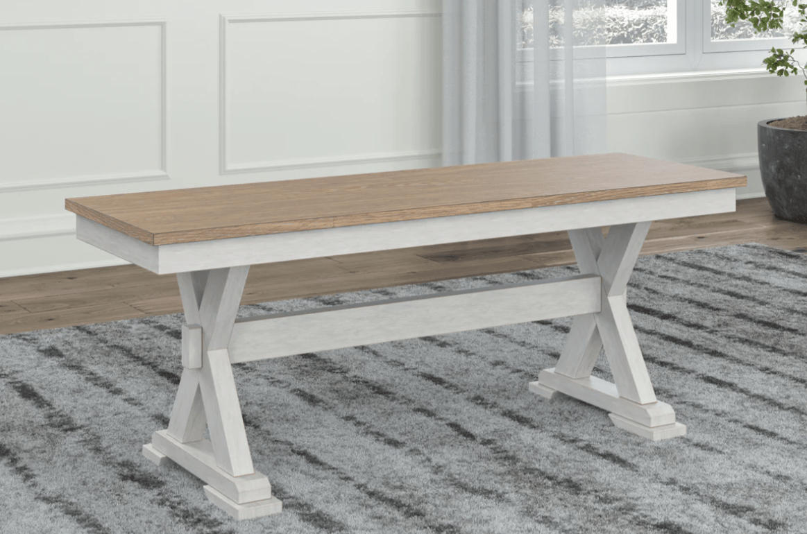 AshleyAshley PCD627 - 00 Purlaney - Large Dining Room Bench - Antique White / Natural